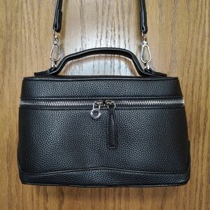 LTK Bethenny Frankel Black Leather Crossbody Bag Purse